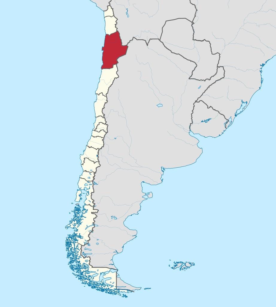Mapa de antofagasta, Xile