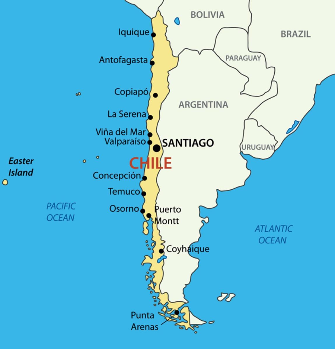 Mapa de concepción a Xile