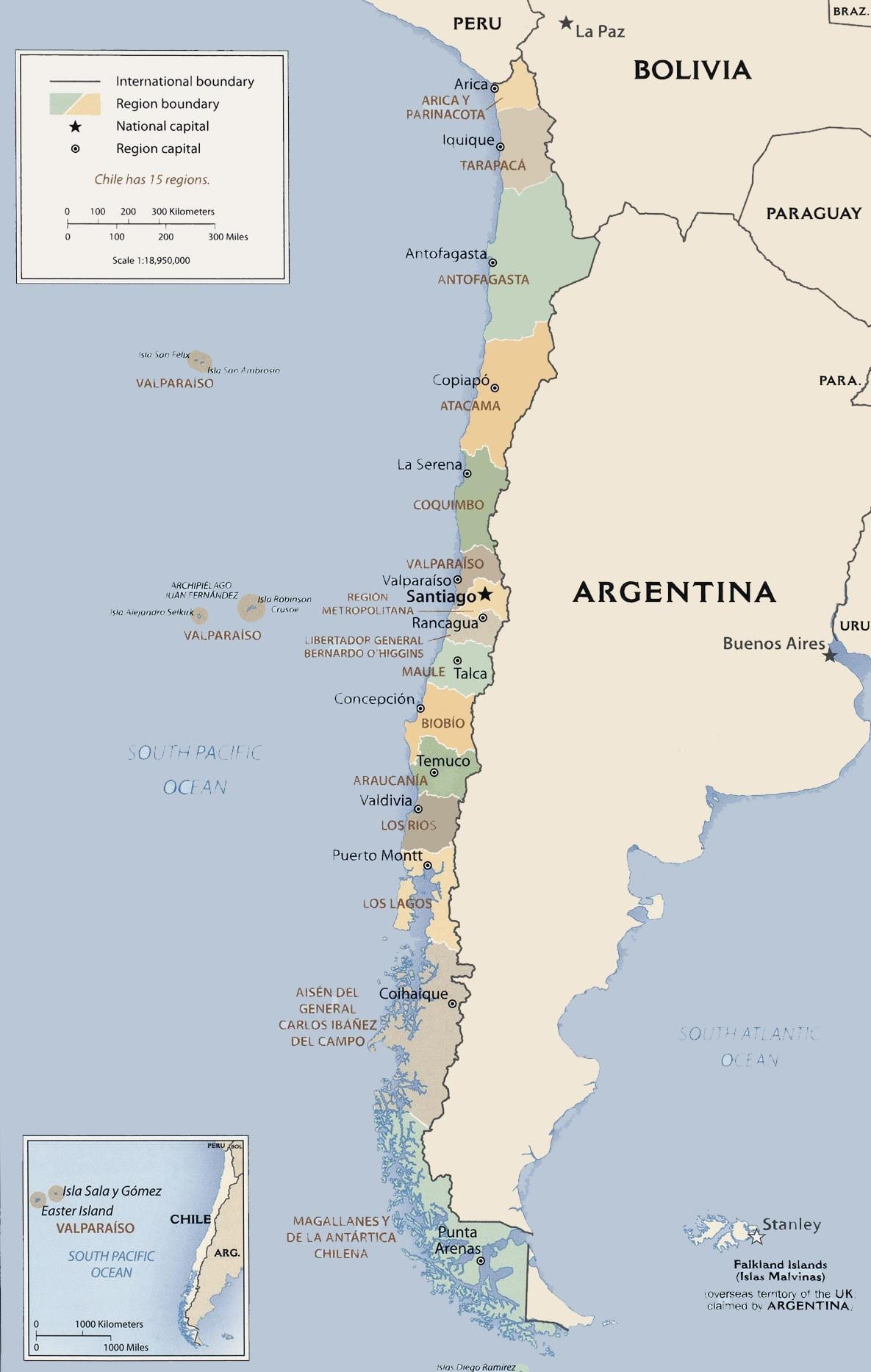 Mapa de política Xile