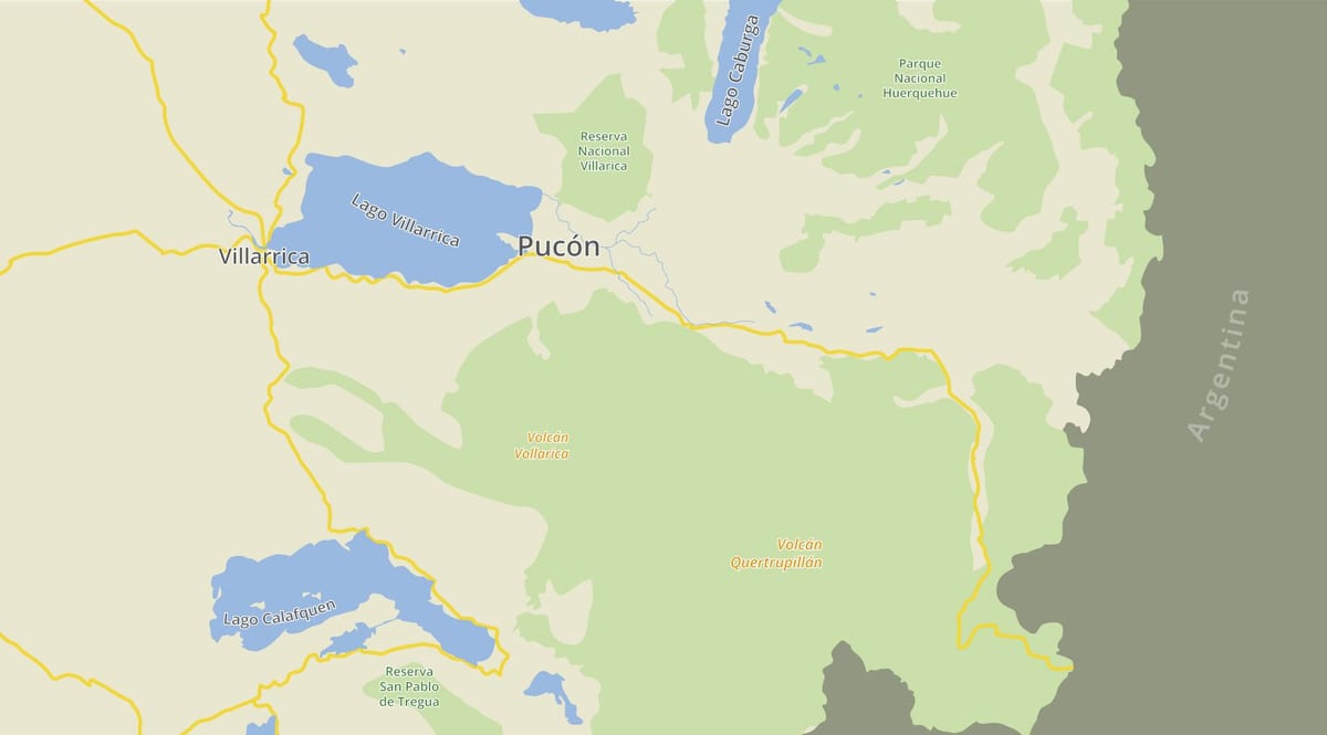 Mapa de pucon Xile