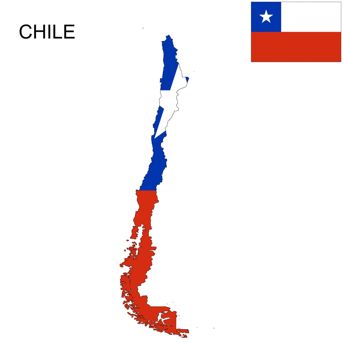 Xile mapa bandera