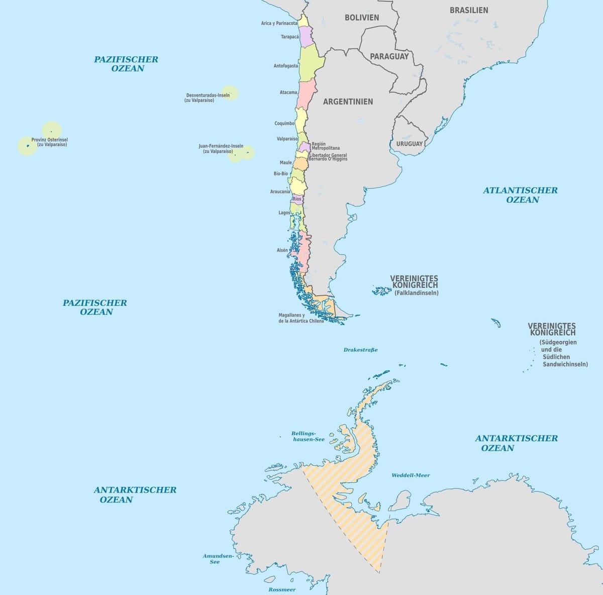 Mapa de Xile illes