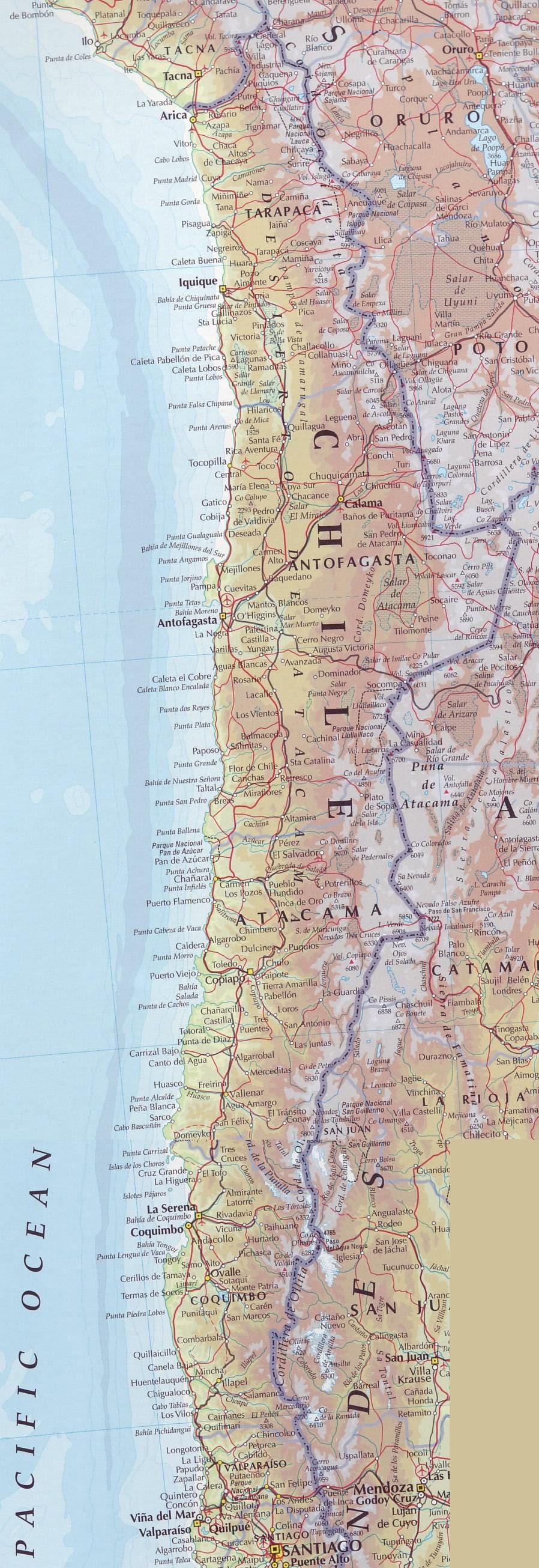 Mapa de Xile carretera 