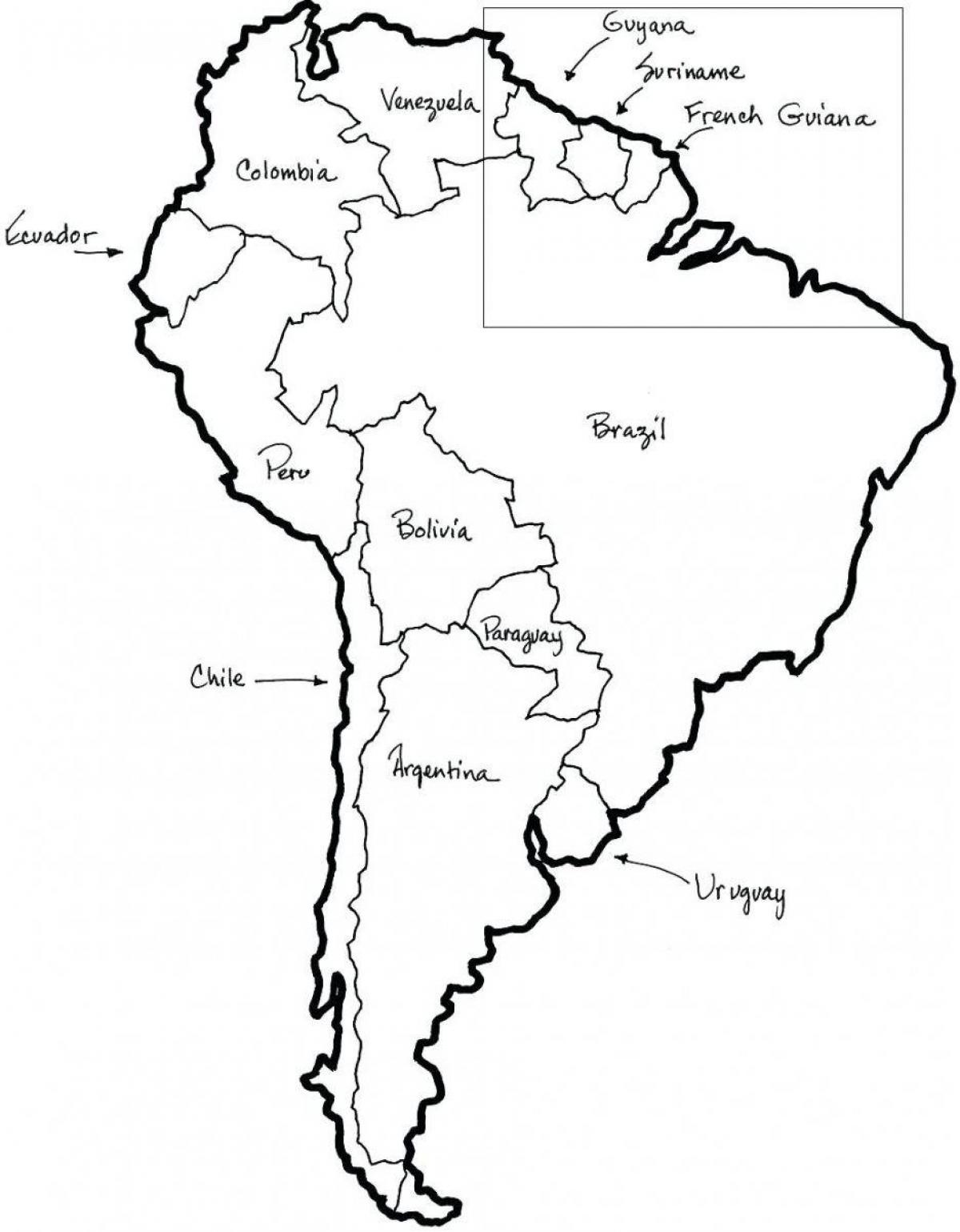 Mapa de Xile outlin