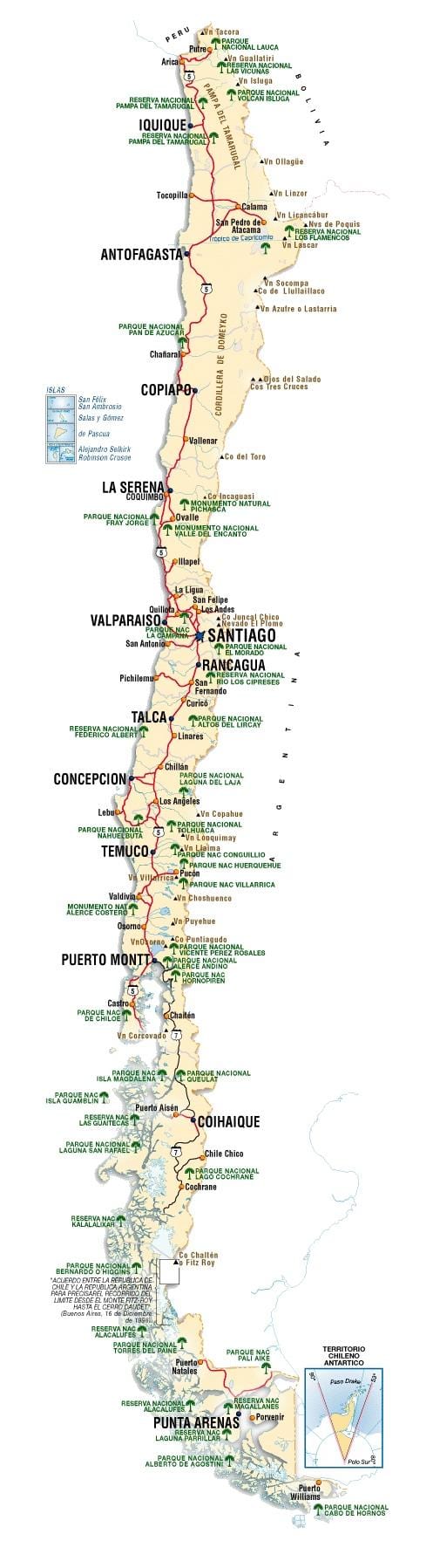 Xile atraccions mapa