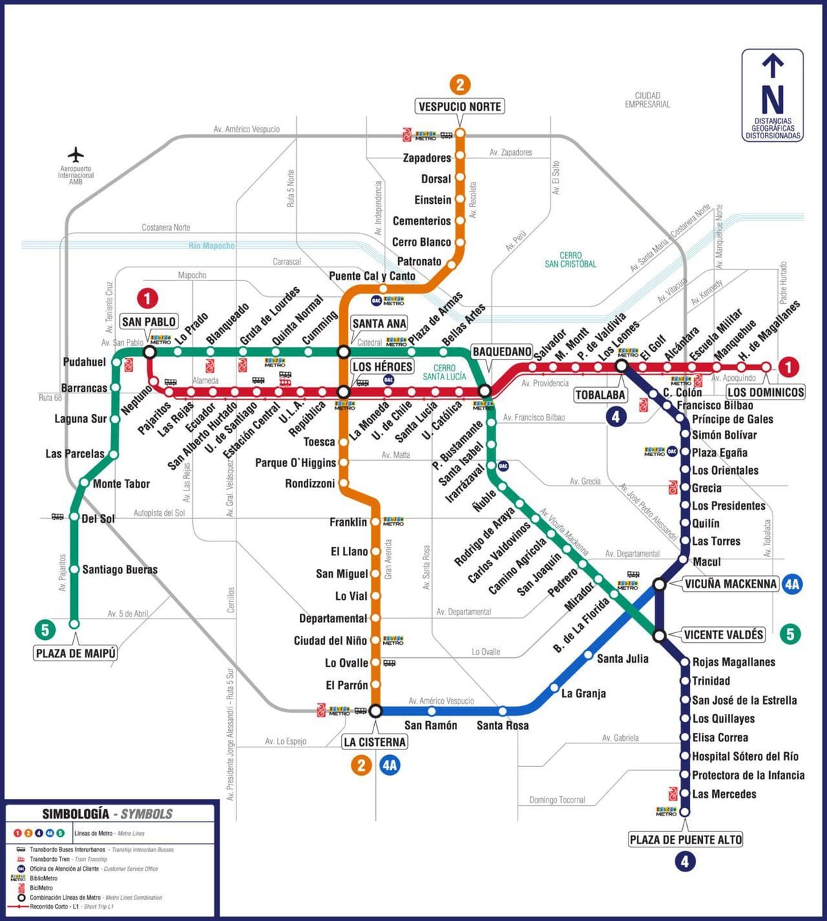 Mapa del metro de Xile