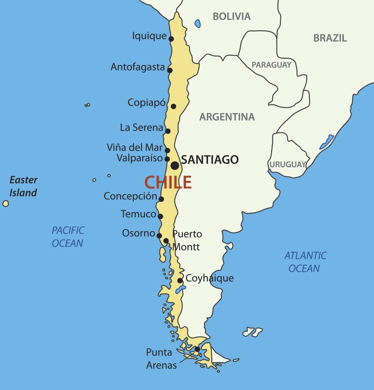 Mapa de Xile país