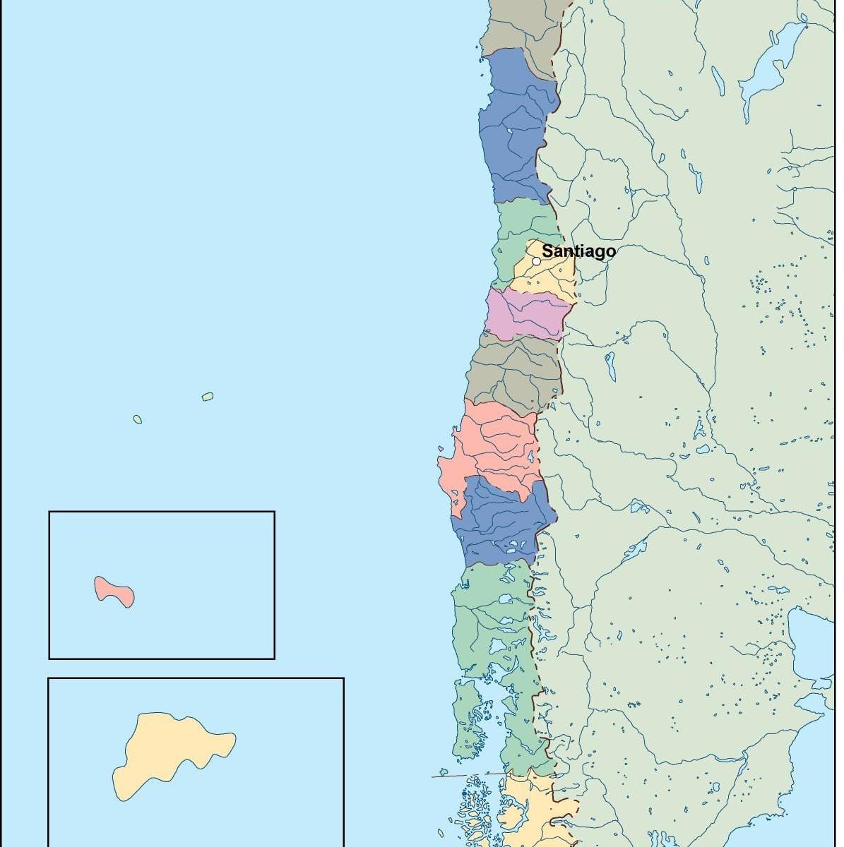 Mapa de Xile vector