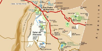 Mapa d'atacama a Xile