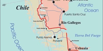 Mapa de la patagònia, Xile