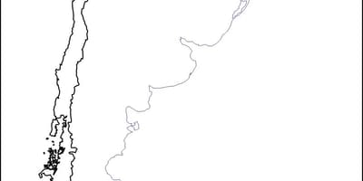 En blanc mapa de Xile