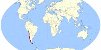 Mapa del món que mostra Xile