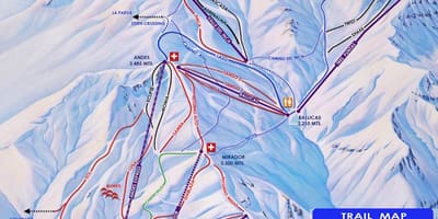 Mapa de Xile estacions d'esquí