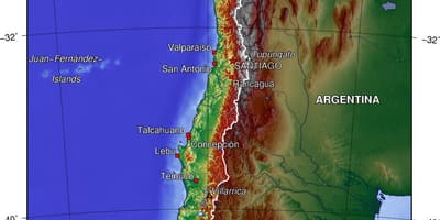 A les muntanyes de Xile mapa