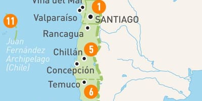Xile províncies mapa