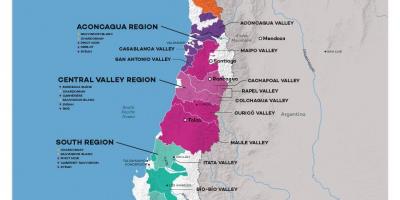 Xile, país del vi mapa